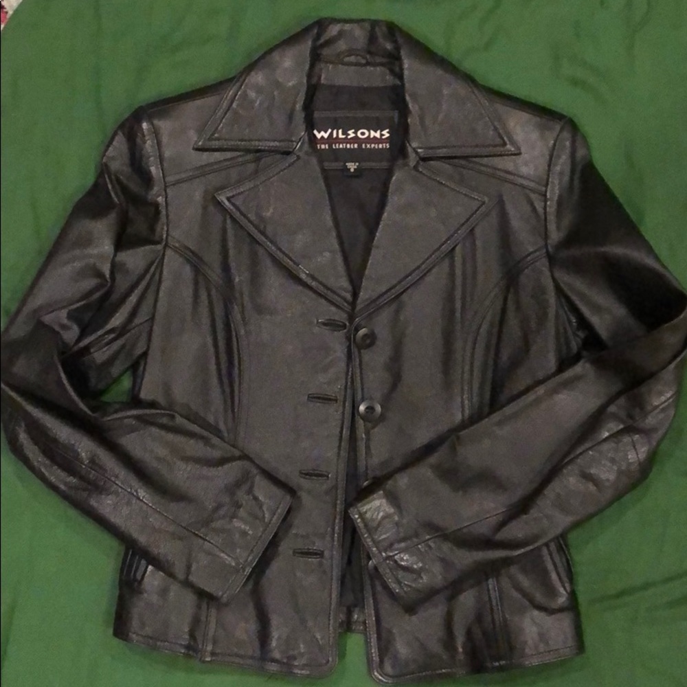 Simple, no frill, black leather jacket